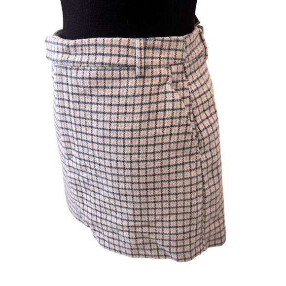 New RAILS Women's Lilac Navy Check Wool Blend Prim Mini Skirt Size 6 - Picture 4 of 9